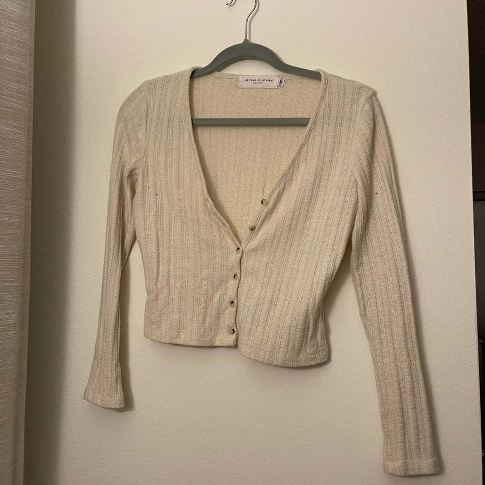 Crème Cropped Long Sleeve